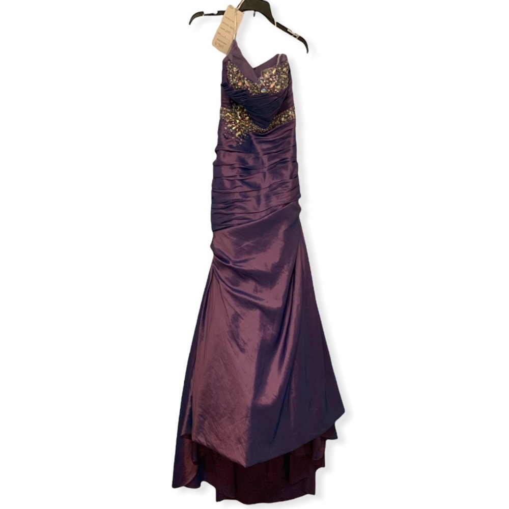 NWT Tony Bowls blue purple ombre beaded formal prom bridesmaid gown dress size 2 - Picture 3 of 9